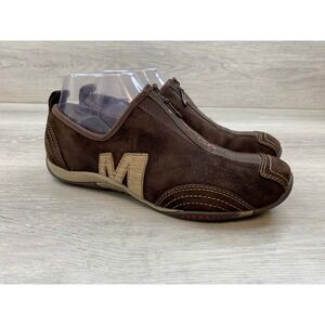 Merrell Barrado Women's Sneakers Leather Chestnut Brown Suede Zip 6 Shoes